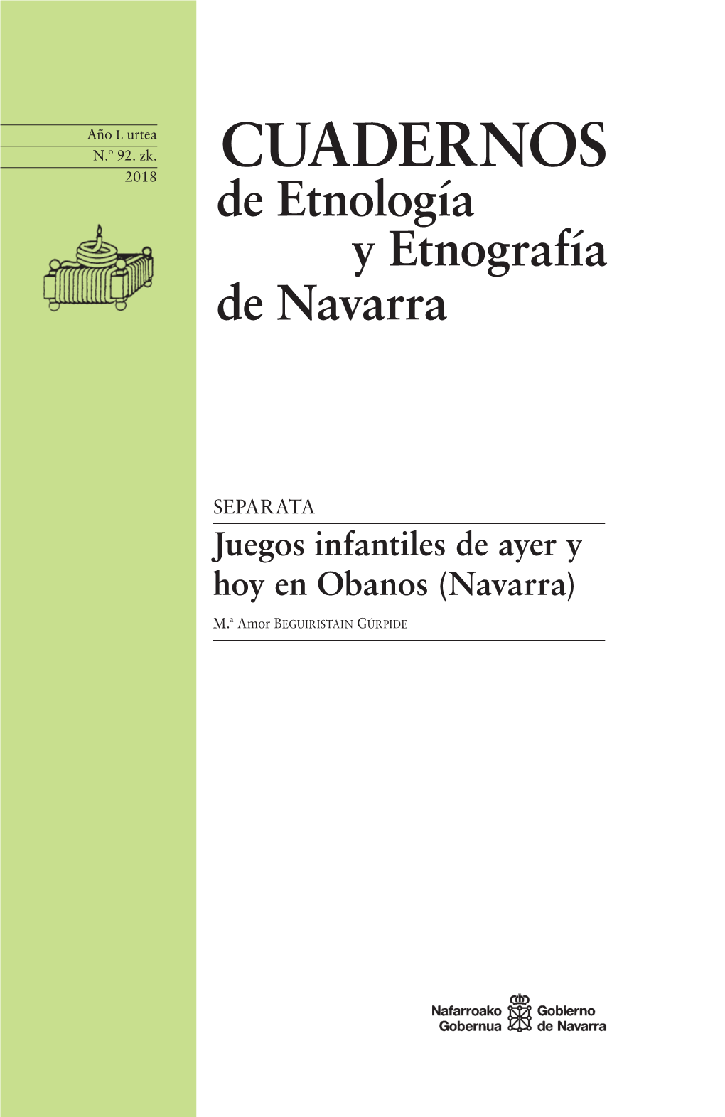 CUADERNOS 2018 De Etnología Y Etnografía De Navarra