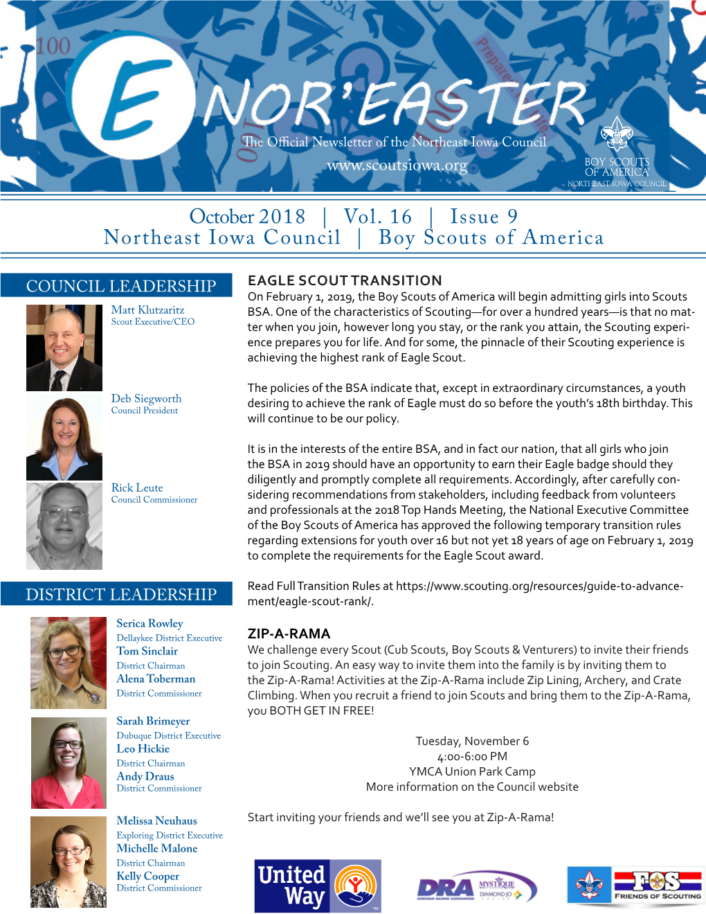 October 2018 | Vol. 16 | Issue 9 Northeast Iowa Council | Boy Scouts of America