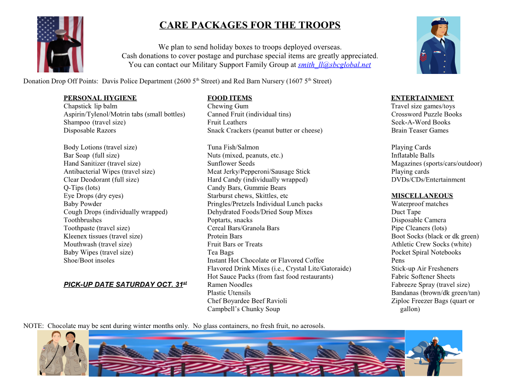 Care Packages for the Troops