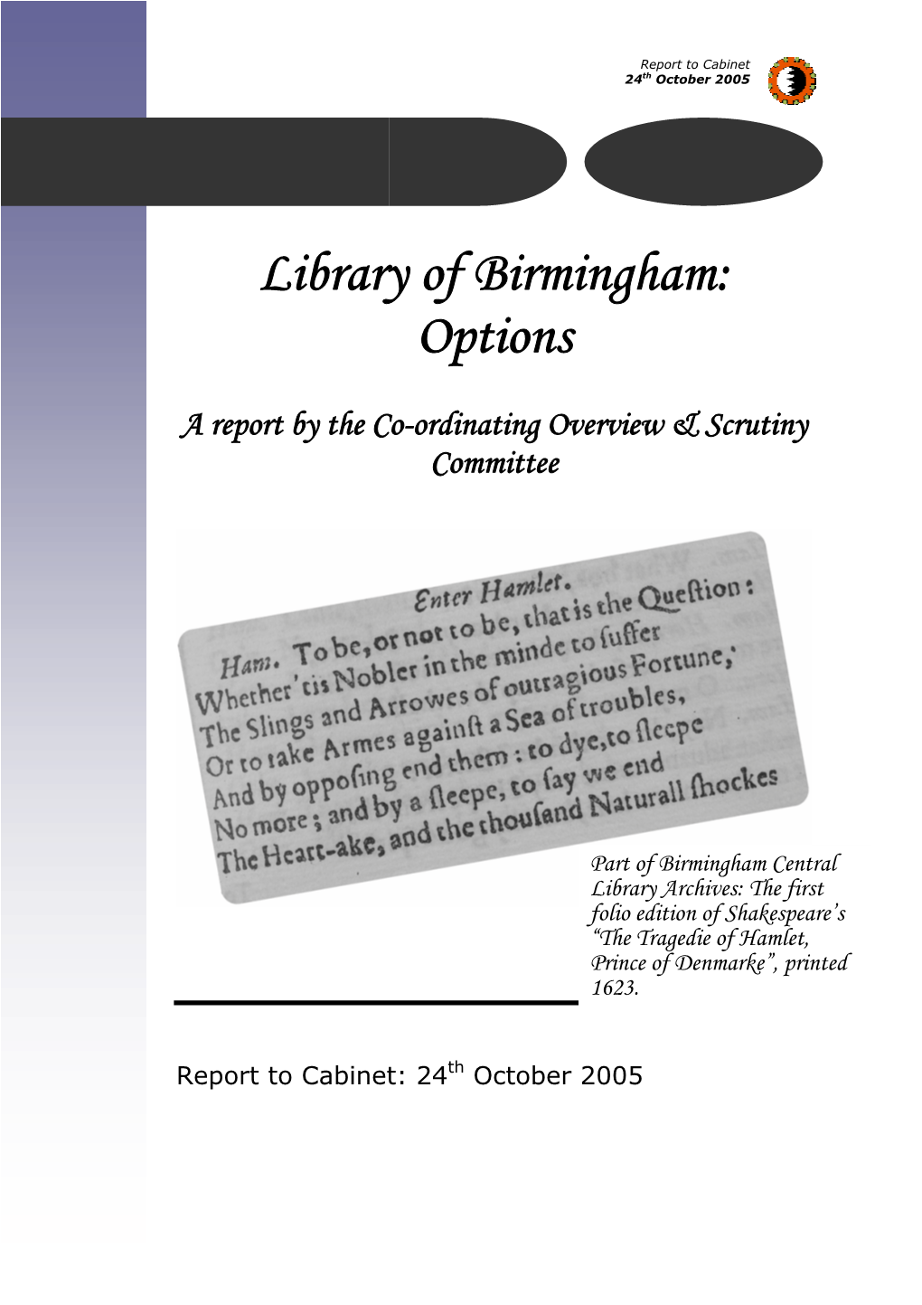 Download: Library of Birmingham Options October 2005