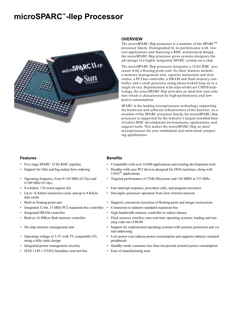 Microsparc™-Iiep Processor