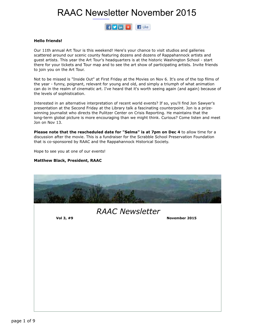 RAAC Newsletter November 2015