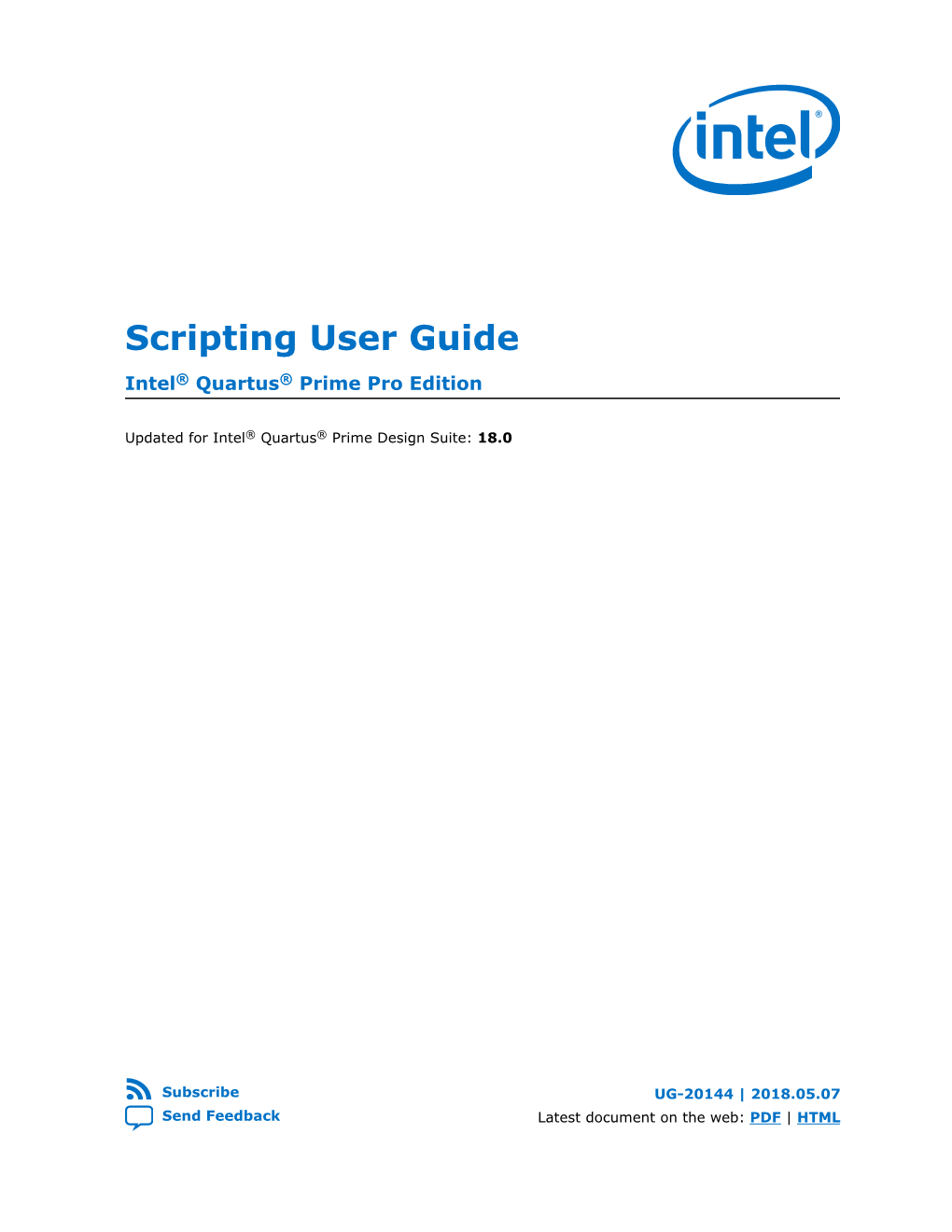 Scripting User Guide Intel® Quartus® Prime Pro Edition