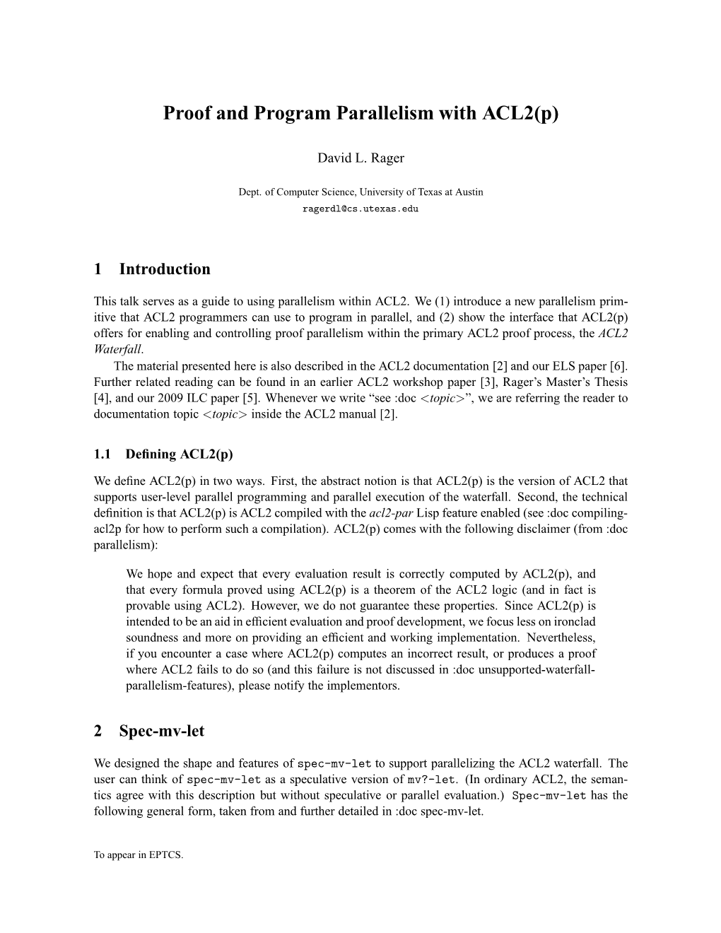 Proof and Program Parallelism with ACL2(P)