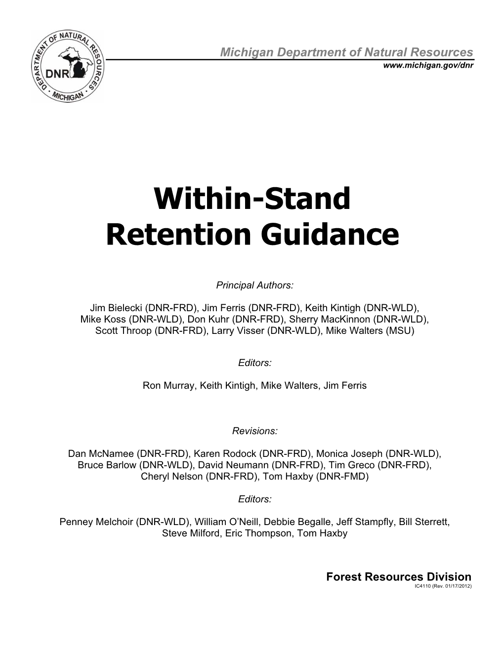 Within-Stand Retention Guidance