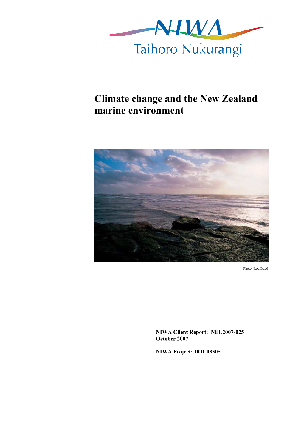 Climate Change and the New Zealand Marine Environment