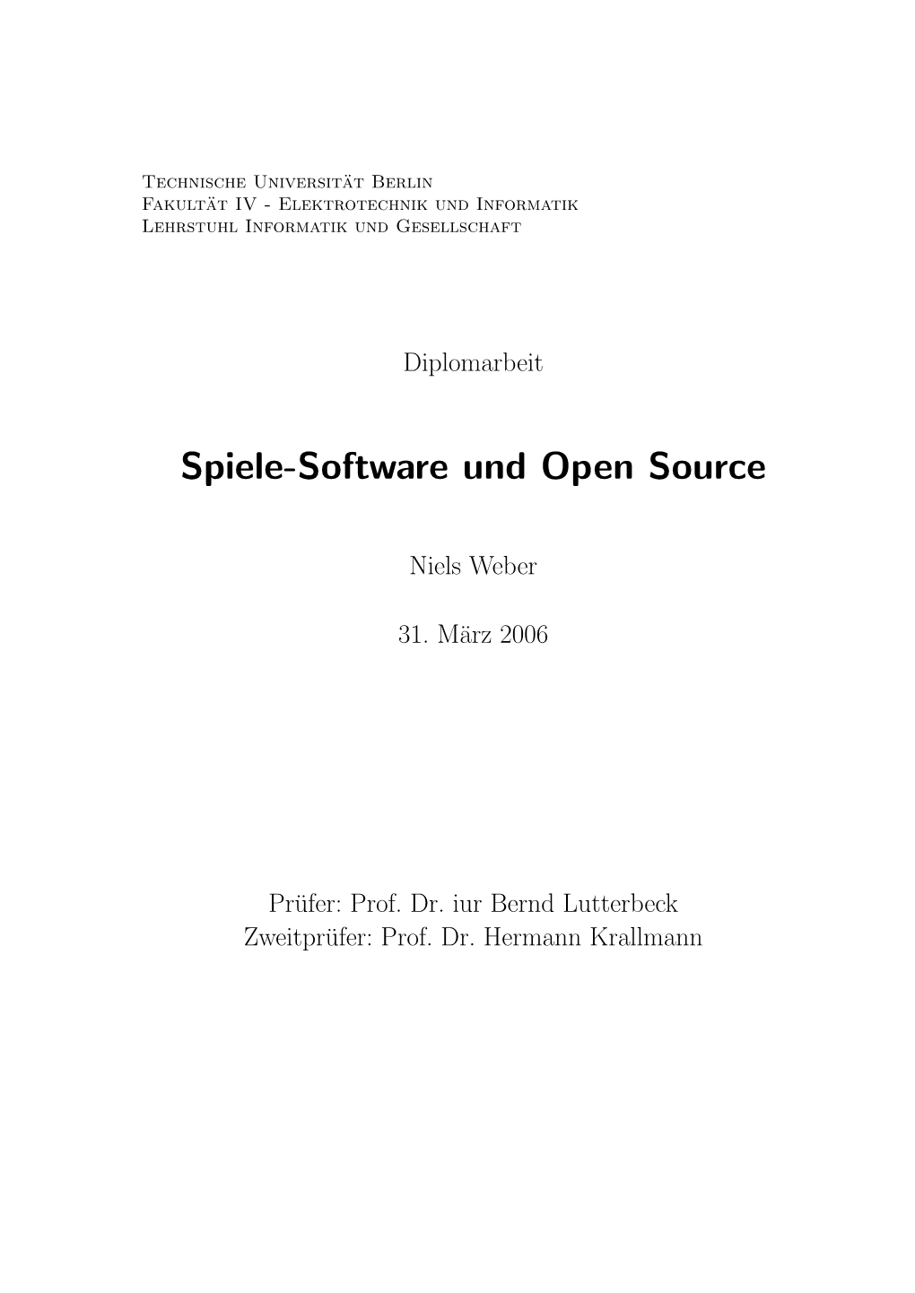 Spiele-Software Und Open Source