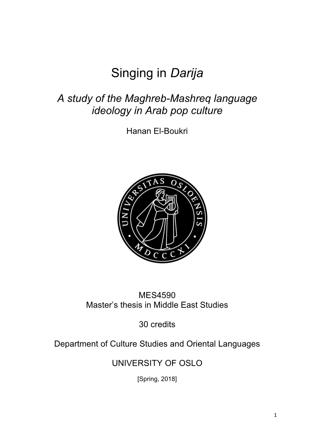 Singing in Darija