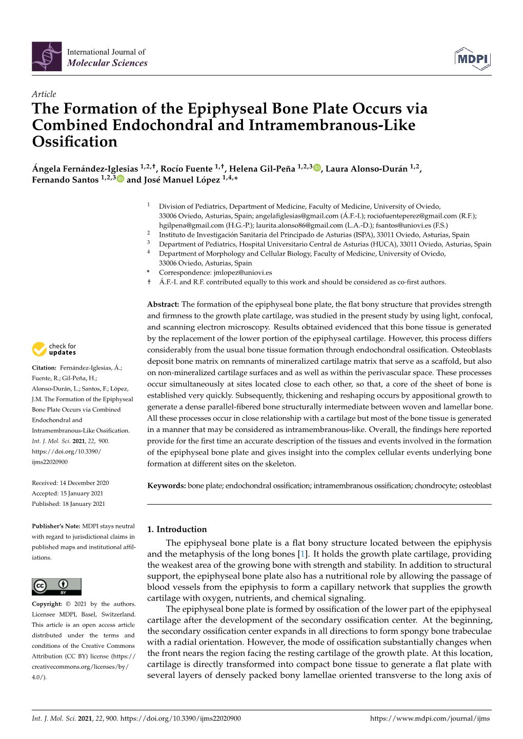 The Formation of the Epiphyseal Bone Plate Occurs Via Combined Endochondral and Intramembranous-Like Ossiﬁcation