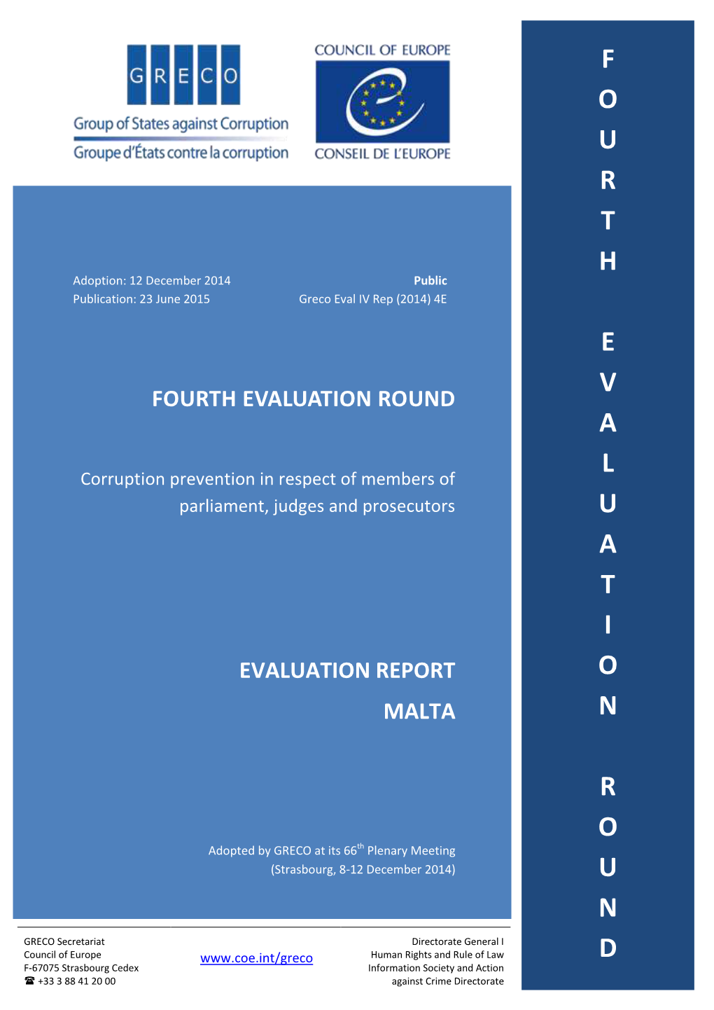 Fourth Round Evaluation Report on Malta