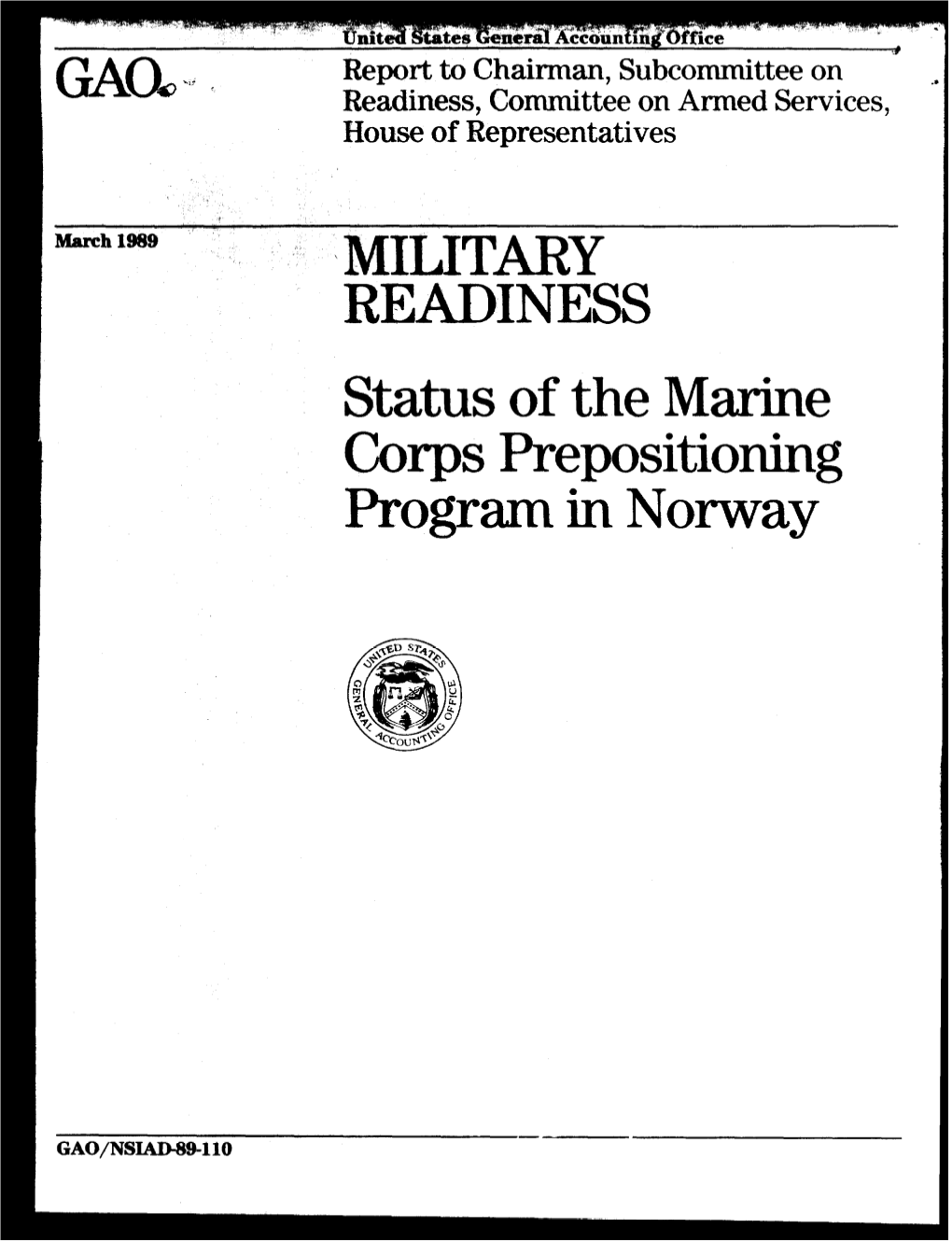 Status of the Marine Corps Prepositioning Program in Norway