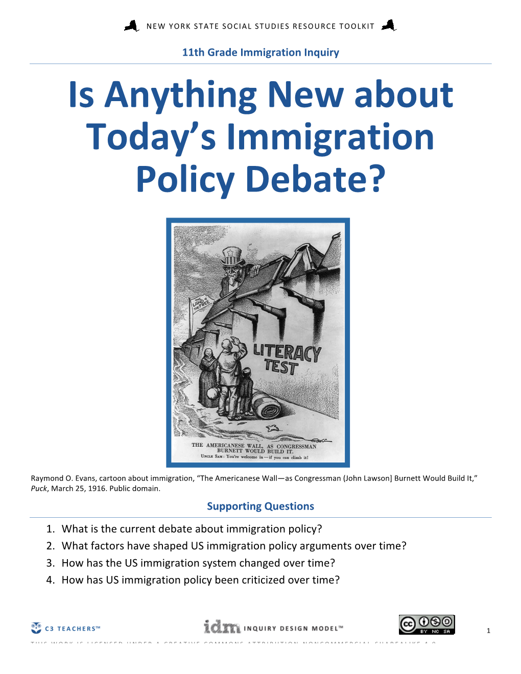 Is Anything New About Today's Immigration Policy Debate?
