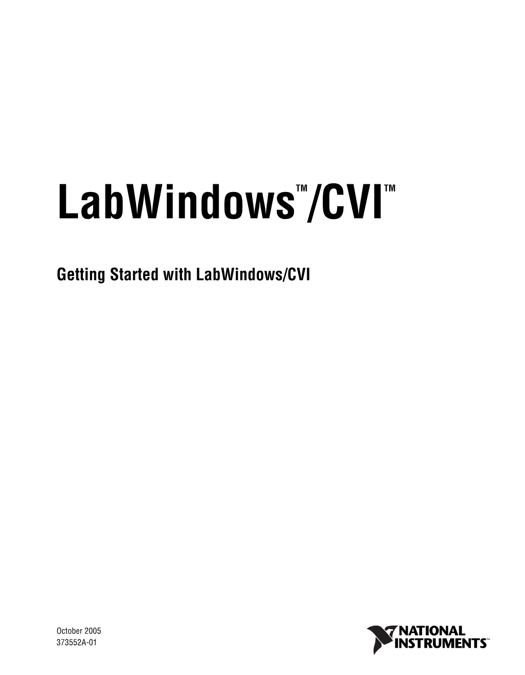 Getting Started with Labwindows/CVI