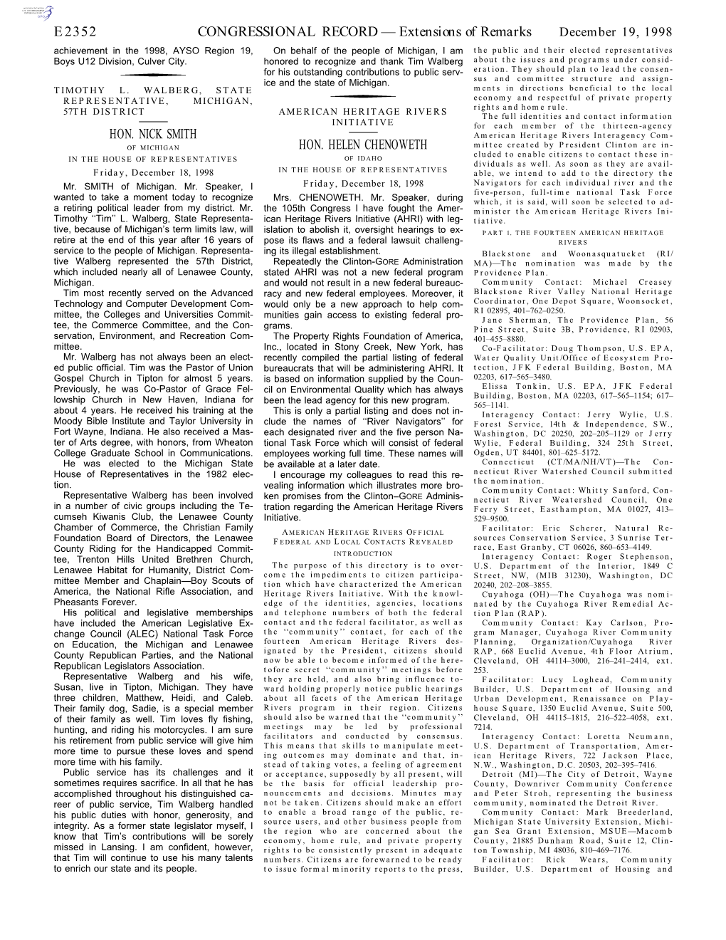 CONGRESSIONAL RECORD— Extensions of Remarks E2352 HON