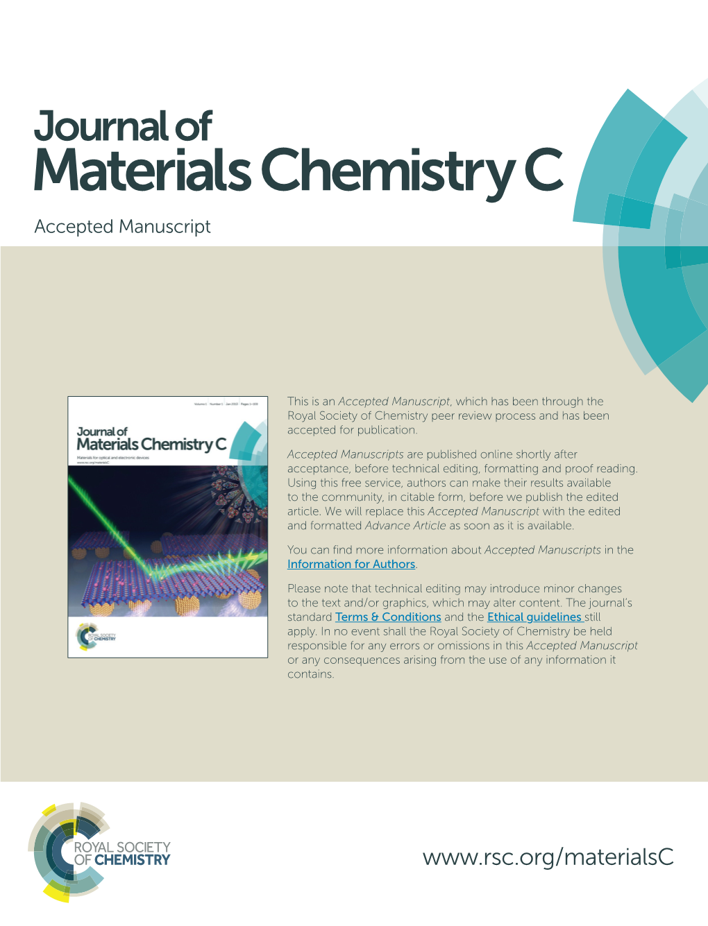 Journal of Materials Chemistry C Accepted Manuscript