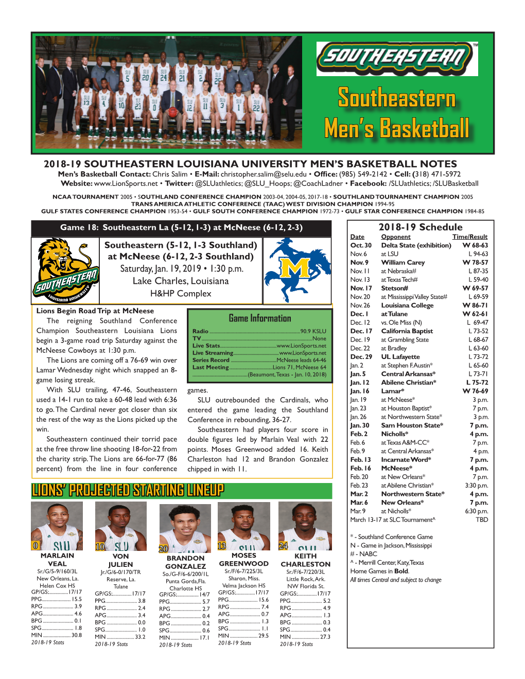 Southeastern Men's Basketball