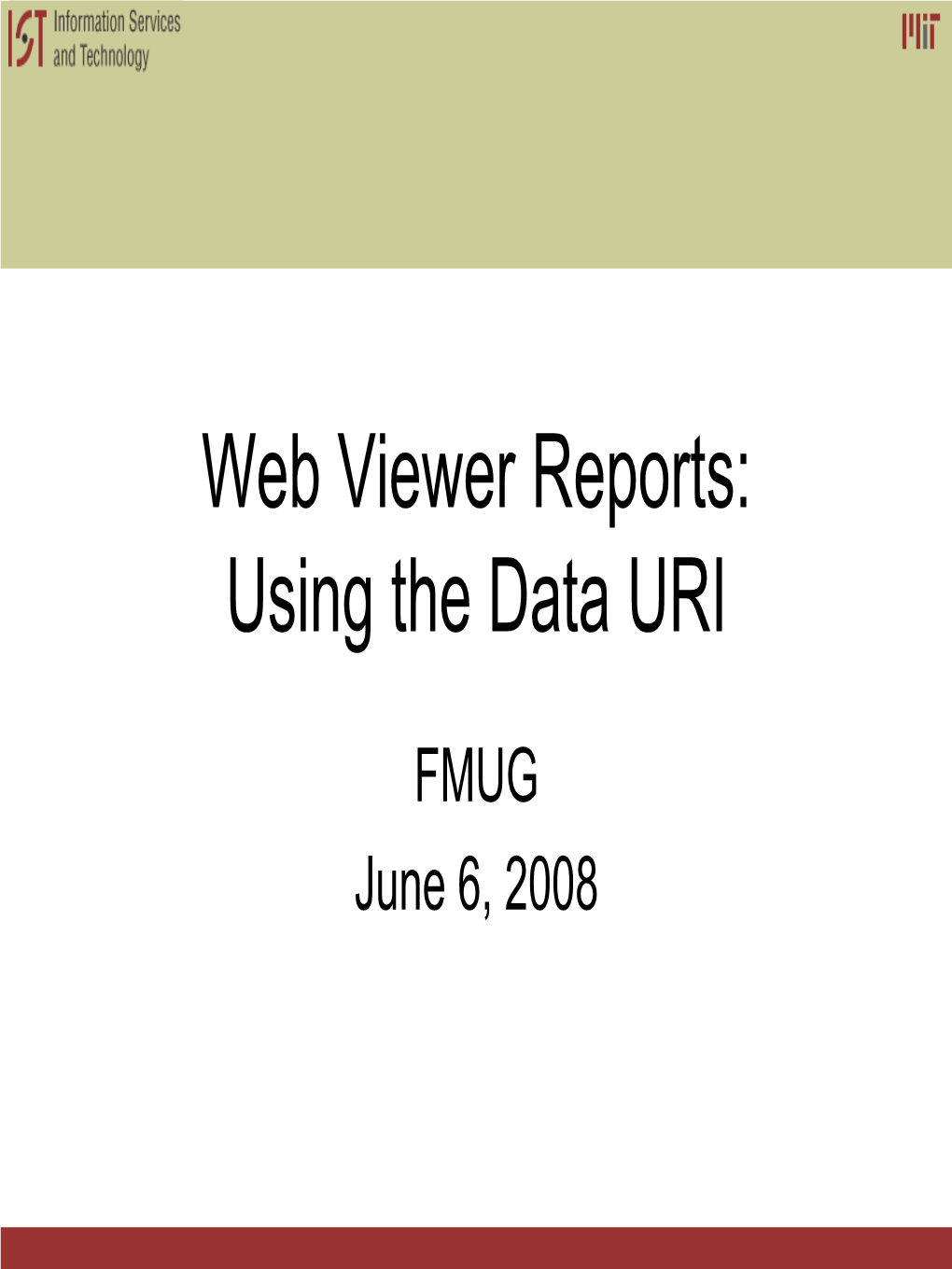 Web Viewer Reports: Using the Data URI