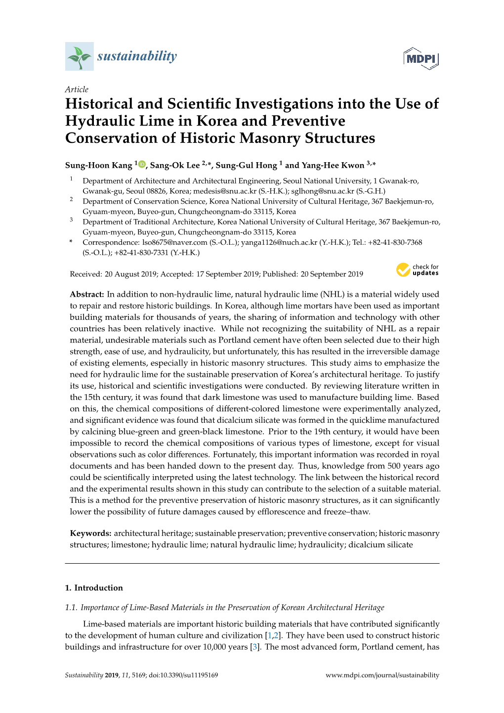 Historical and Scientific Investigations Into the Use of Hydraulic Lime In