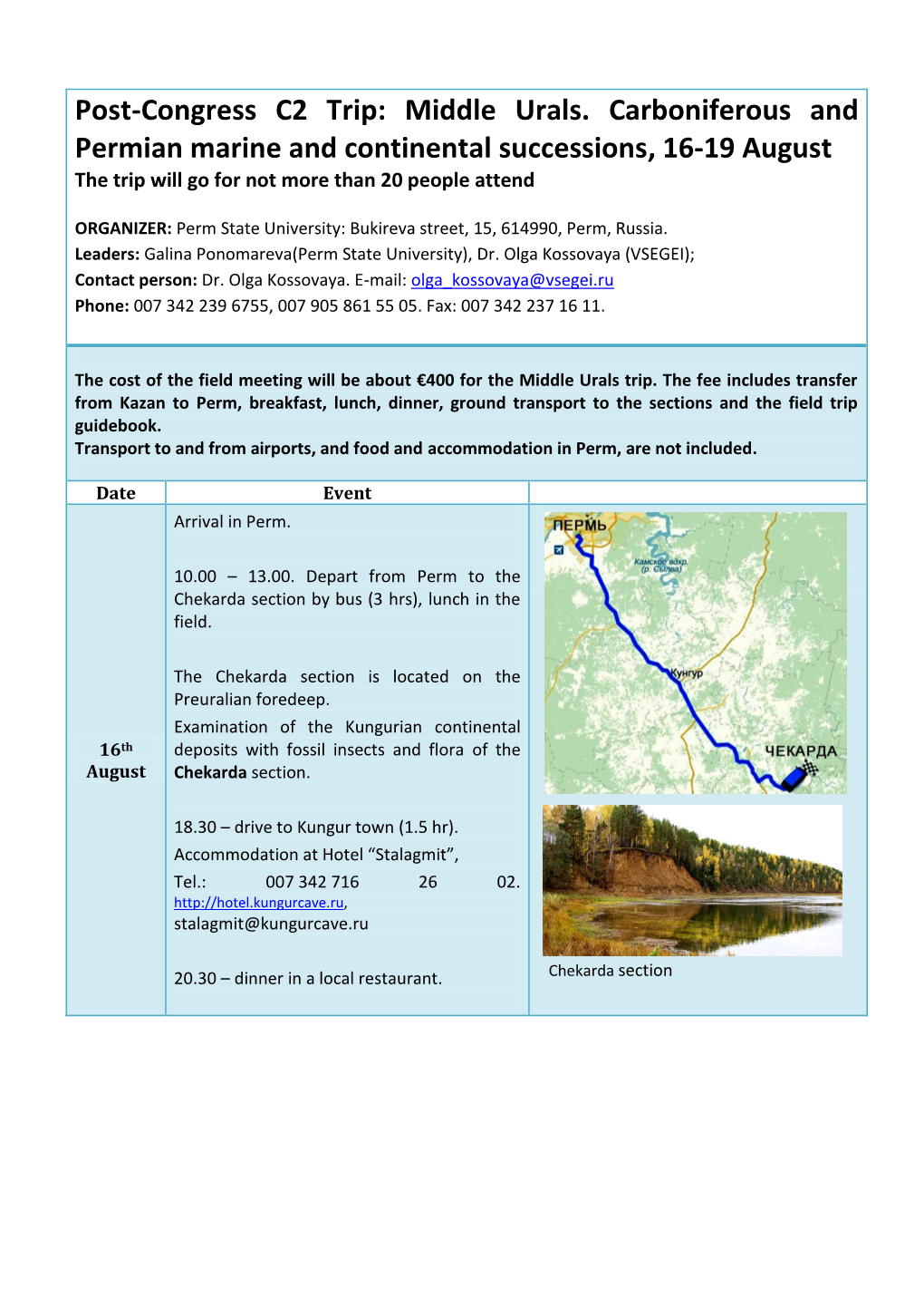 C2. Middle Urals. Carboniferous and Permian Marine and Continental