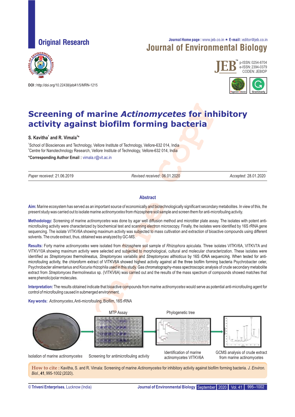 Paper Received: 21.06.2019 Revised Received: 06.01.2020 Accepted: 28.01.2020