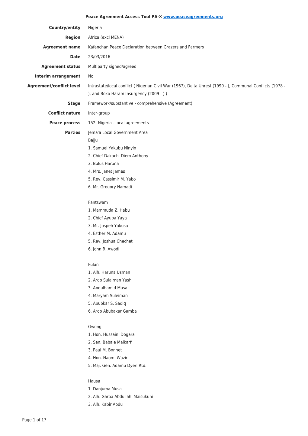 Agreement Access Tool PA-X