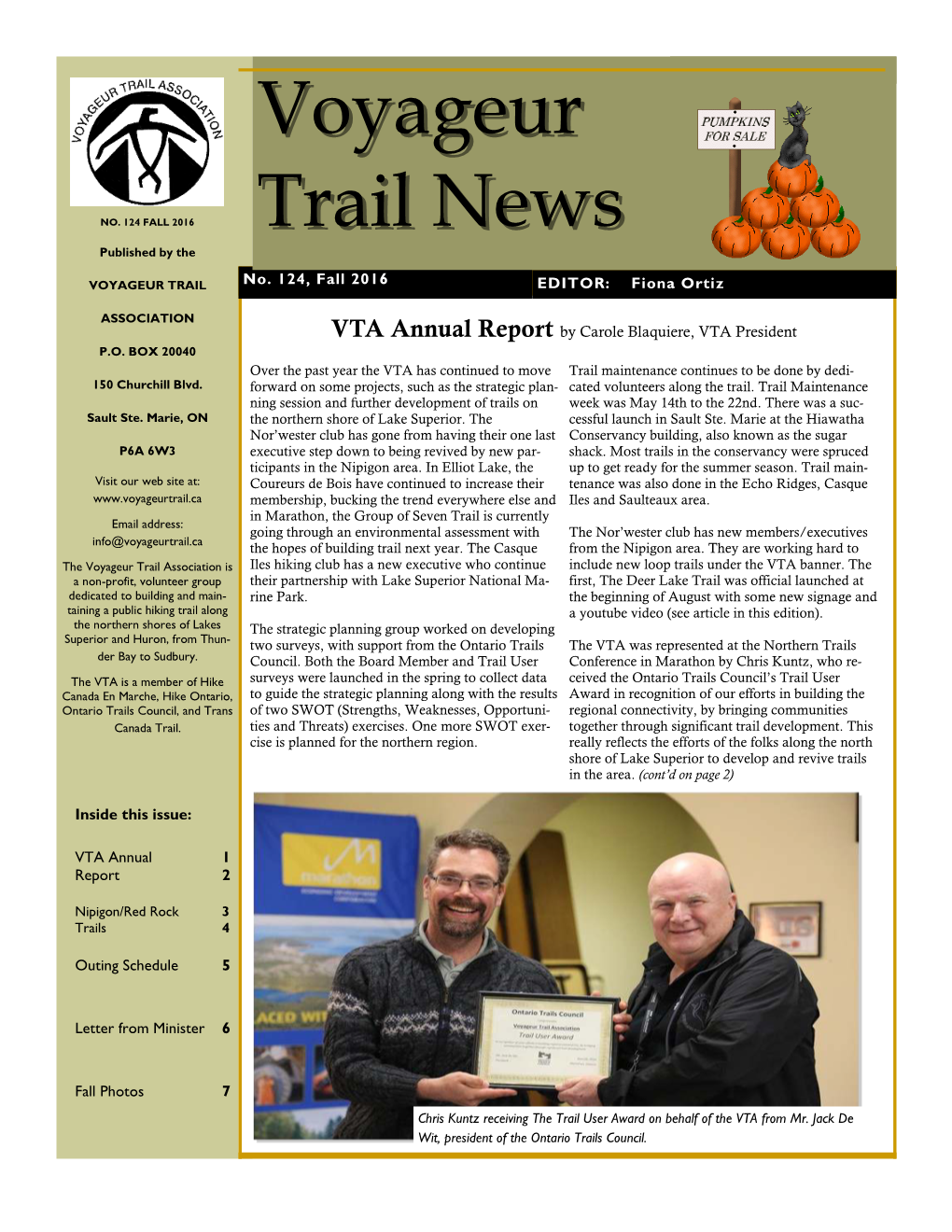 FALL 2016 Trailtrail Newsnews Published by The
