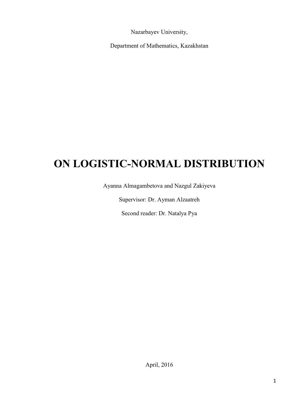 On Logistic-Normal Distribution