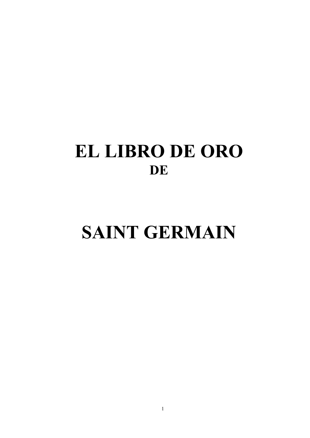 El Libro De Oro Saint Germain