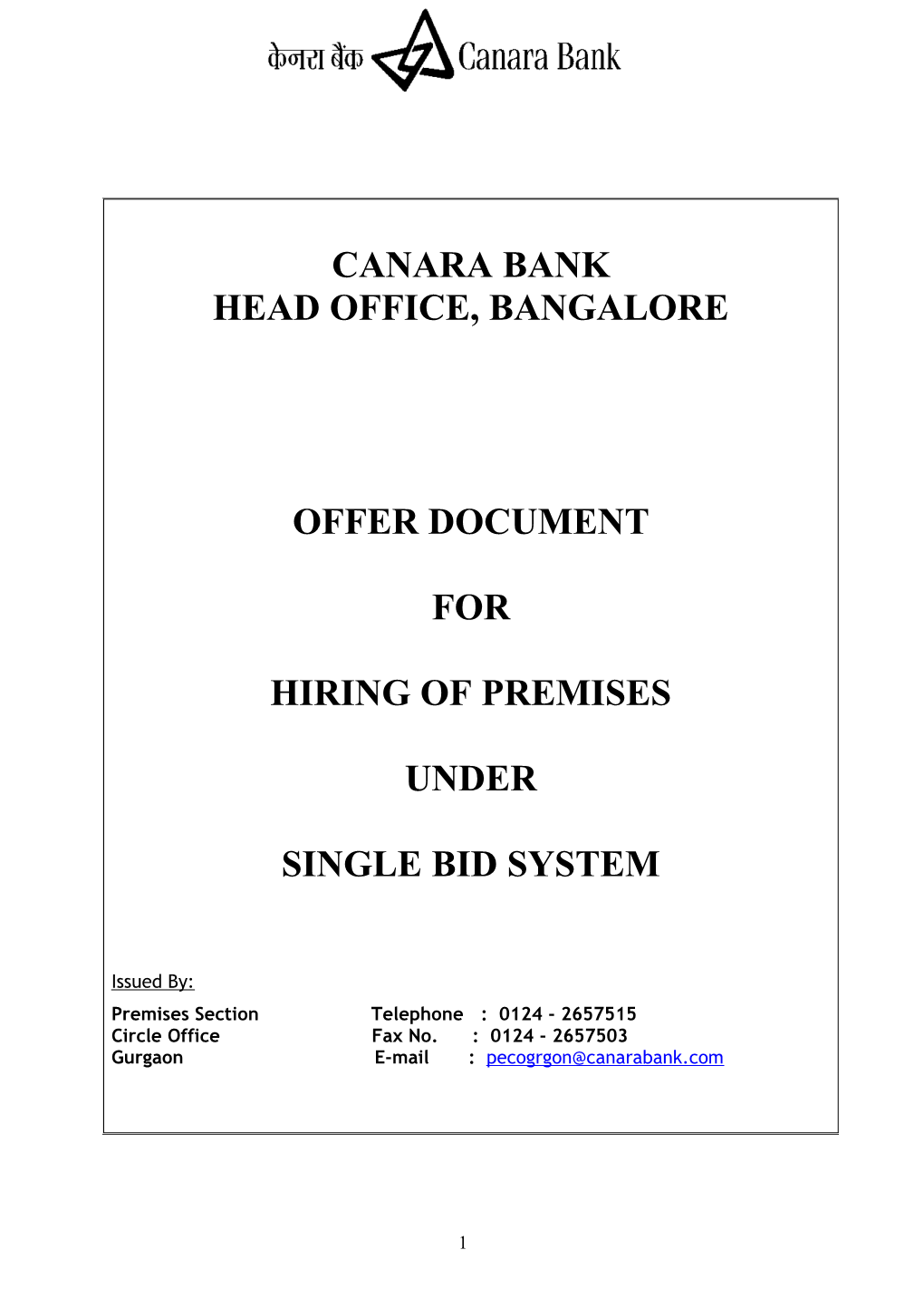 The Offer Document Consists of the Following