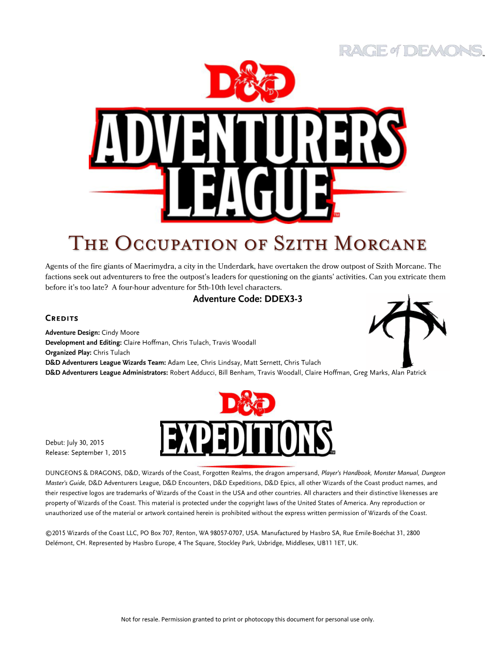 The Occupation of Szith Morcane