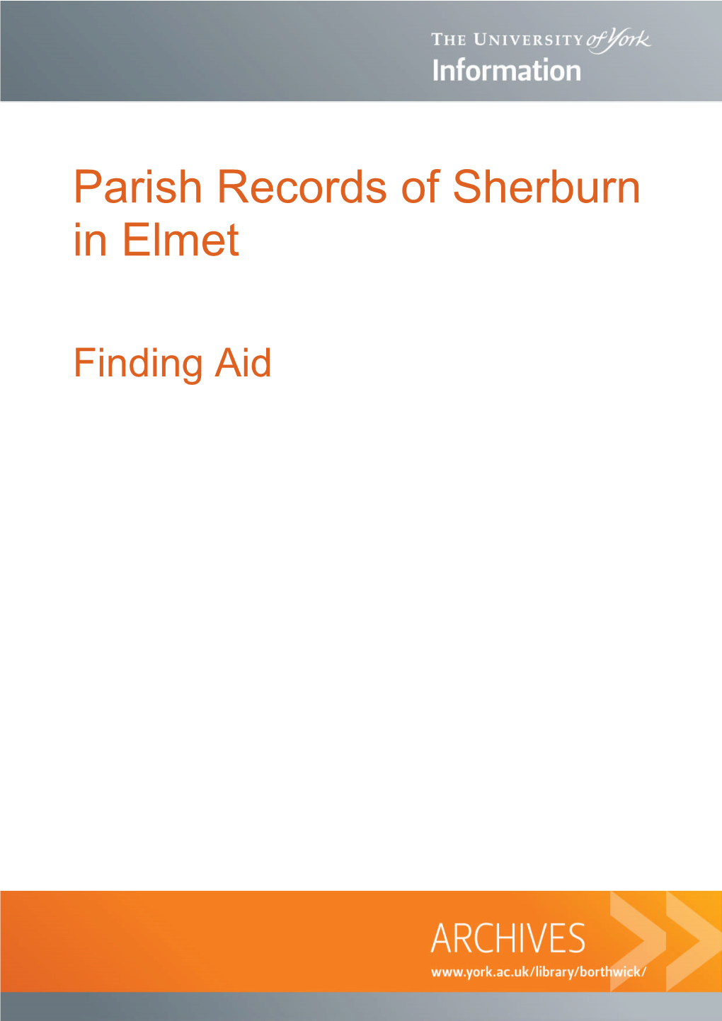 Parish Records of Sherburn in Elmet