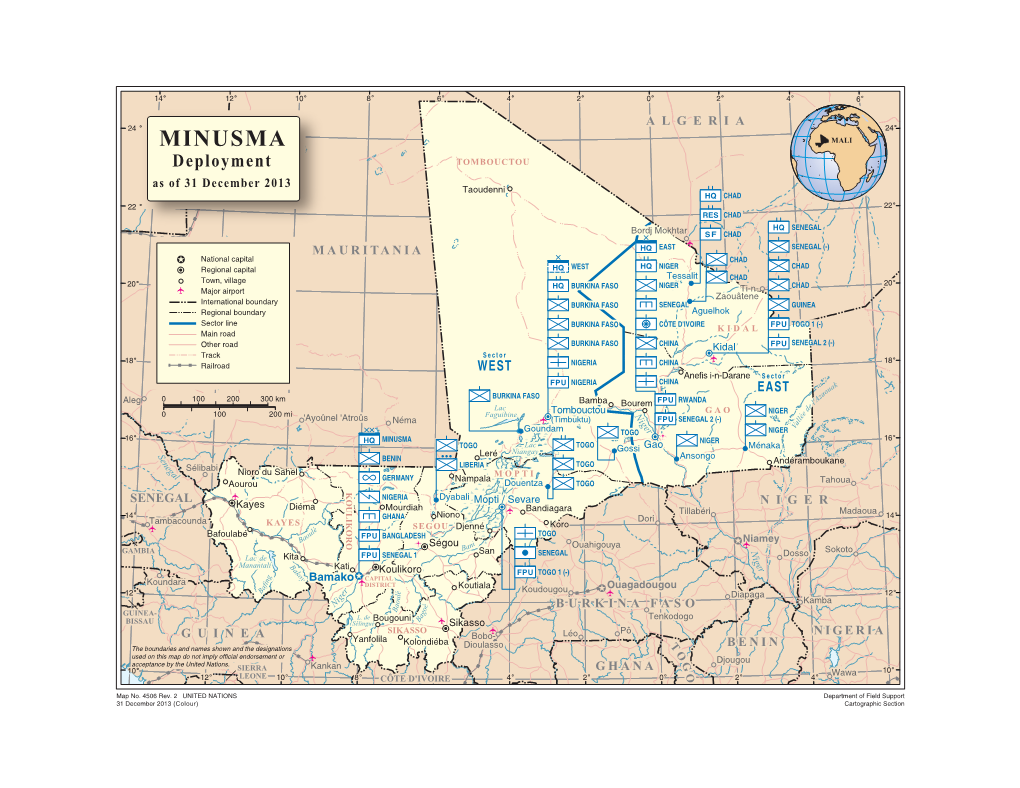 MINUSMA MALI Deployment TOMBOUCTOU