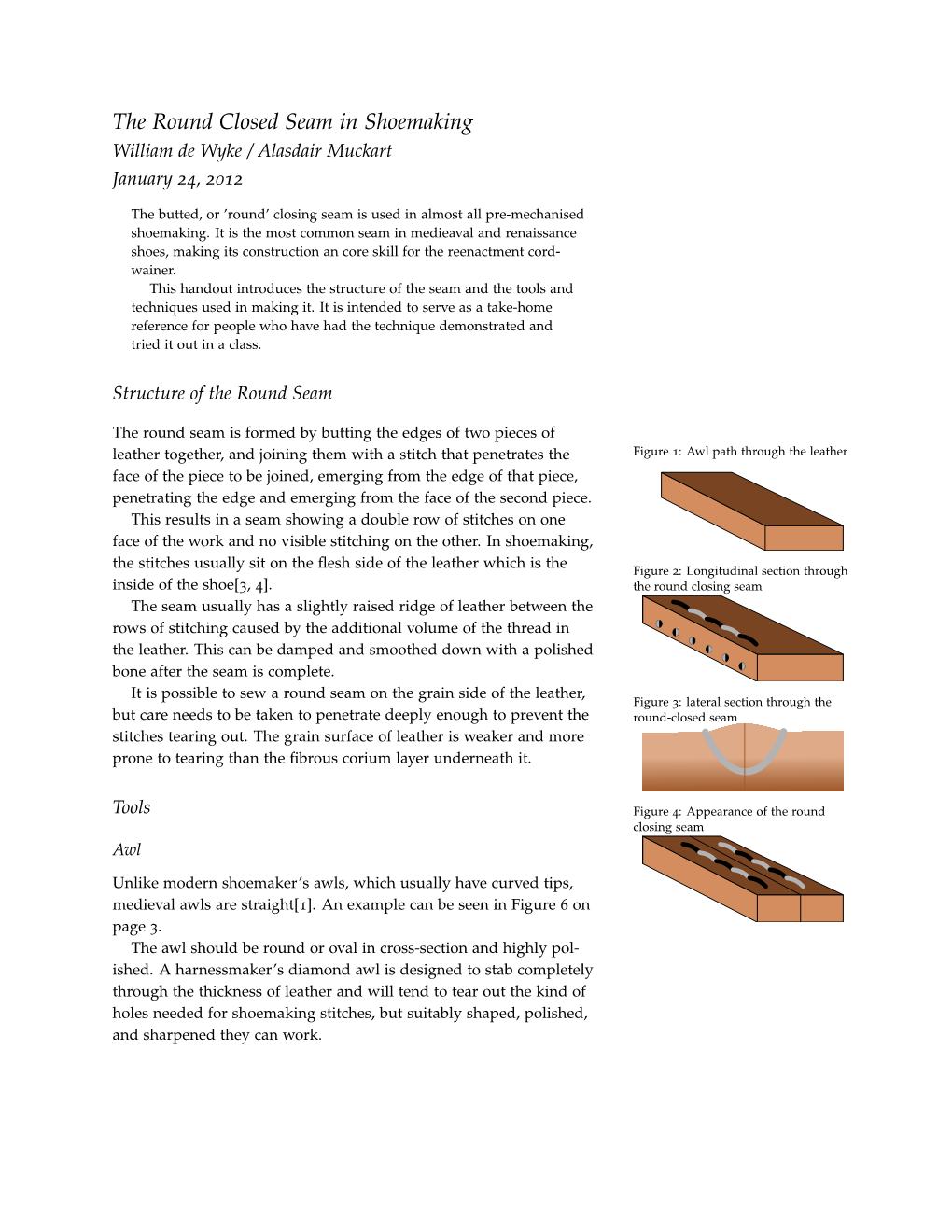 The Round Closed Seam in Shoemaking William De Wyke / Alasdair Muckart January 24, 2012