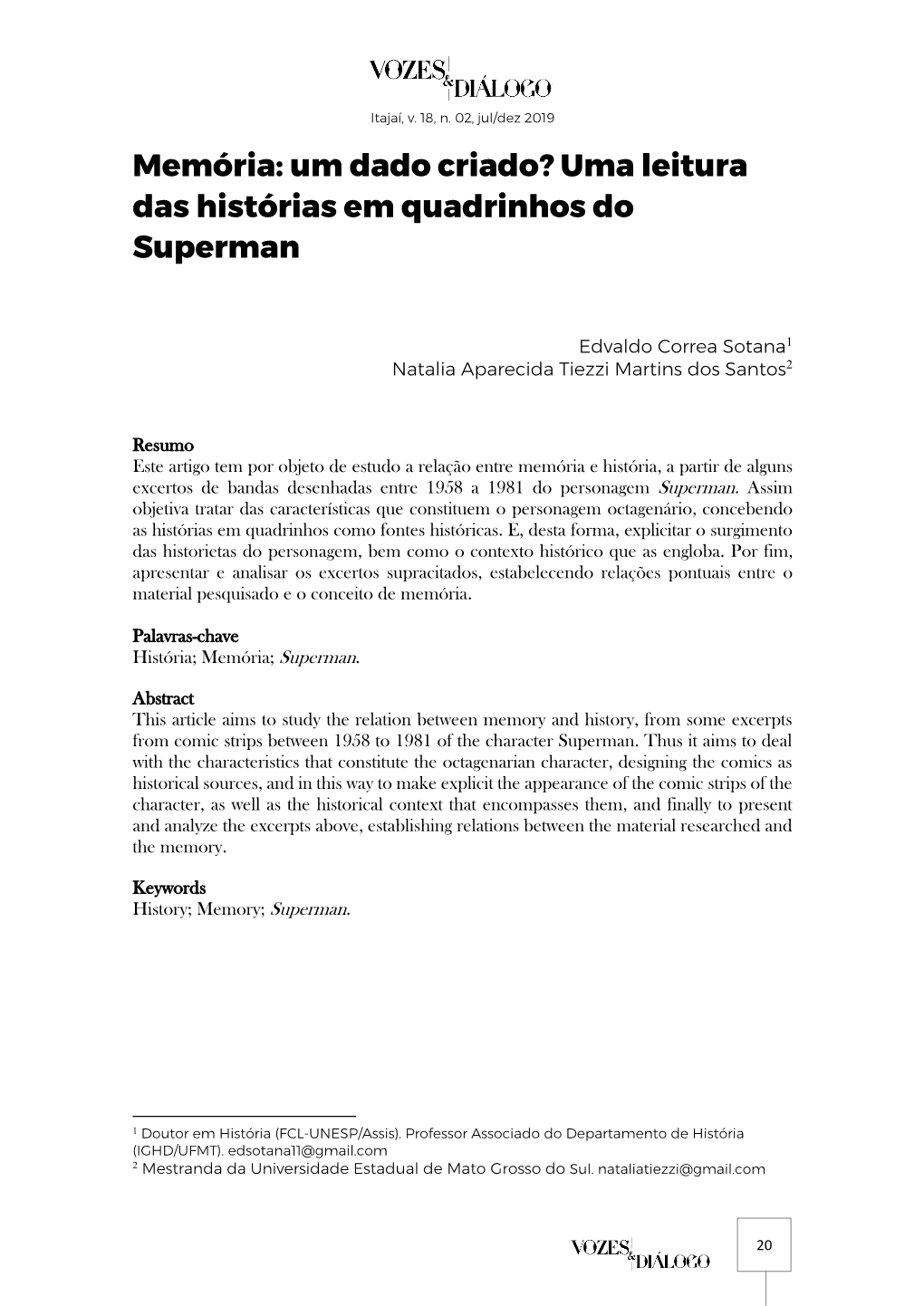 Uma Leitura Das Histórias Em Quadrinhos Do Superman