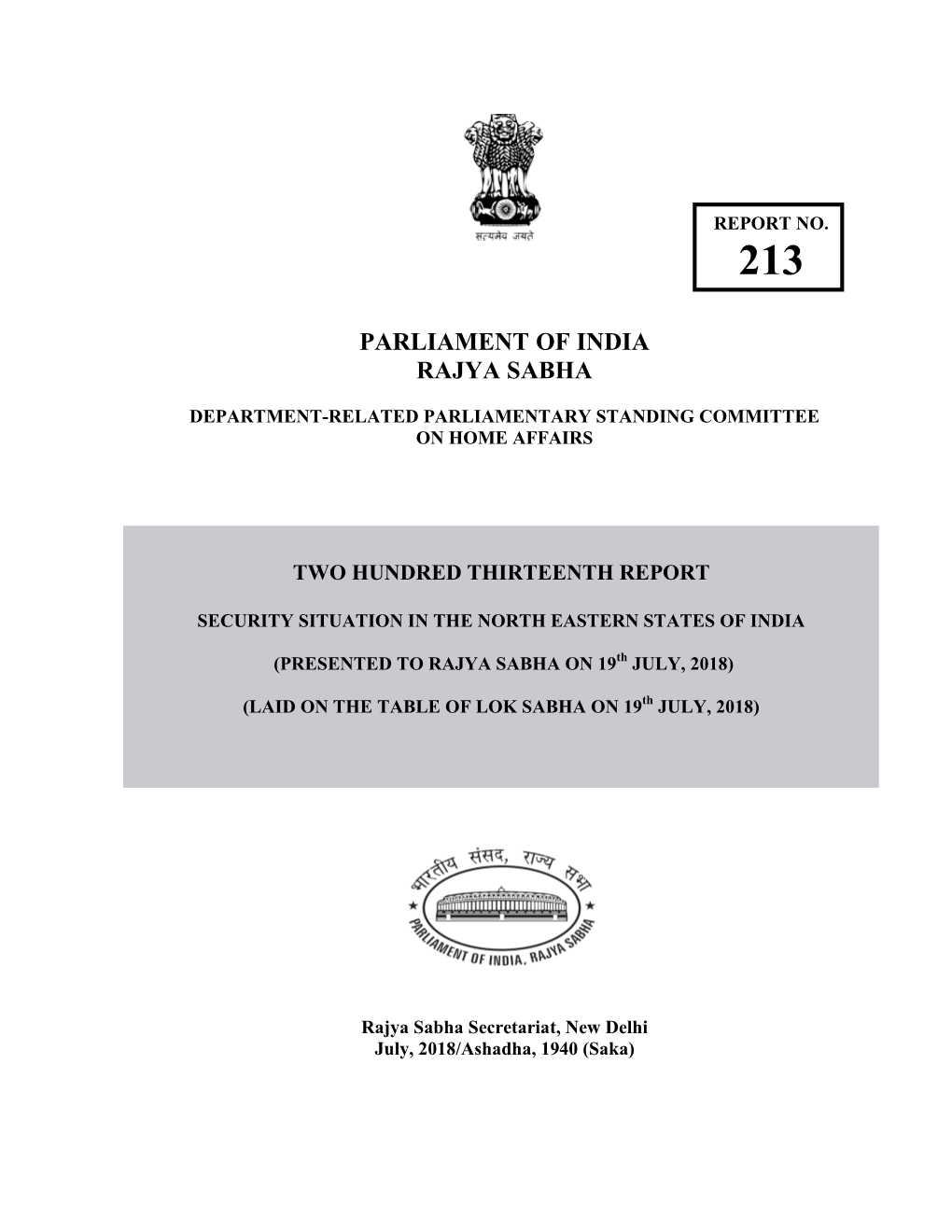 Security Situation in the North Eastern States of India