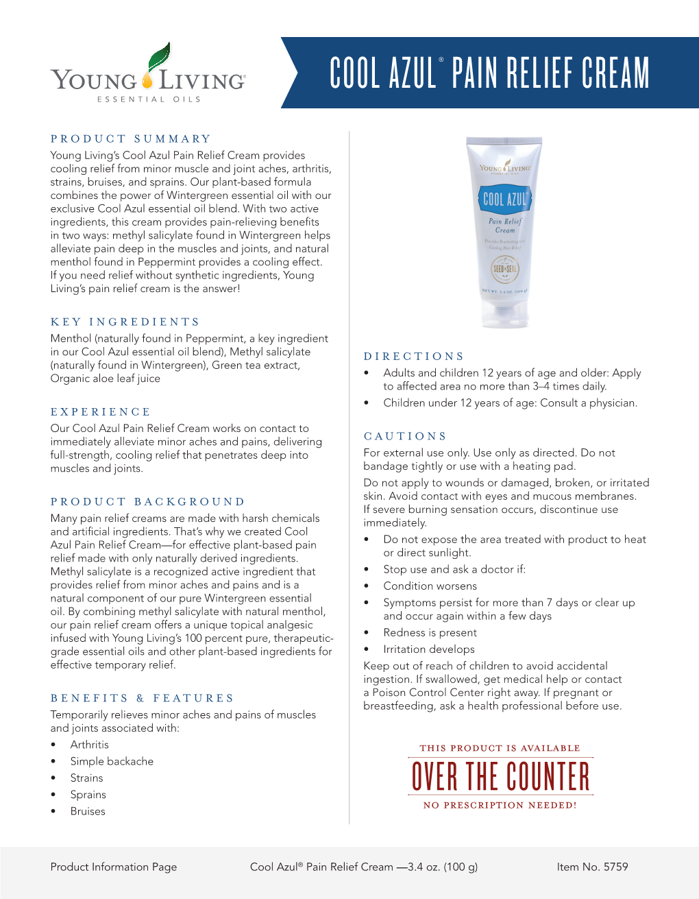 Cool Azul® Pain Relief Cream
