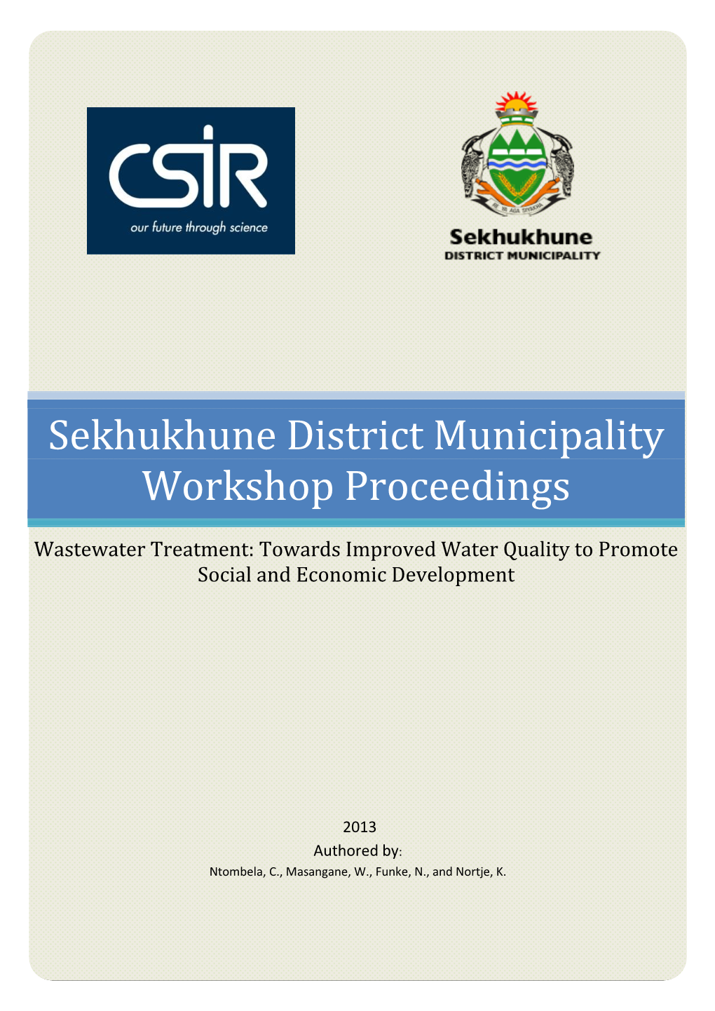 Sekhukhune District Municipality Workshop Proceedings