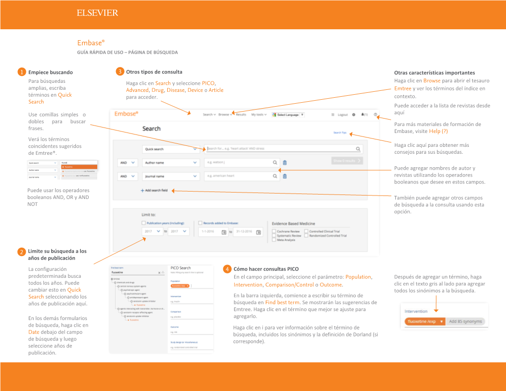 Embase® GUÍA RÁPIDA DE USO – PÁGINA DE BÚSQUEDA