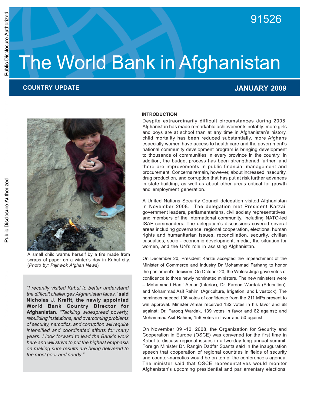 The World Bank in Afghanistan Public Disclosure Authorized