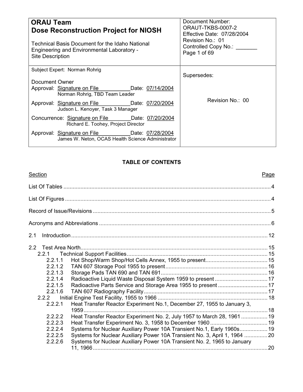 ORAU Team Document Number: ORAUT-TKBS-0007-2