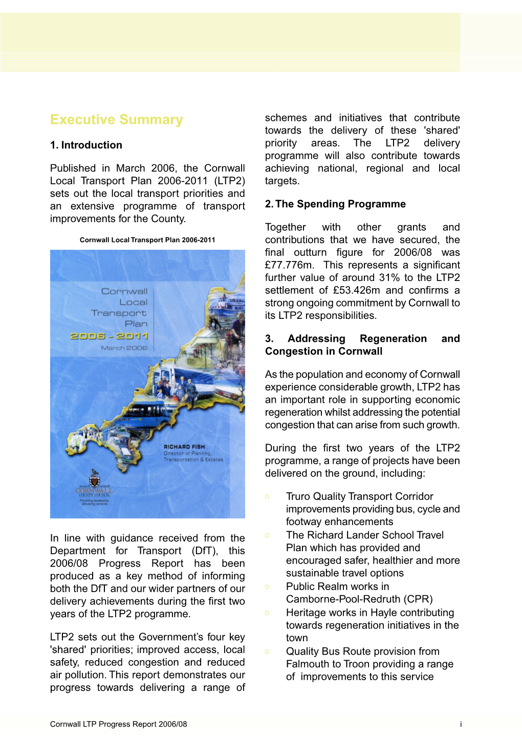Cornwall LTP Progress Report 2006/08