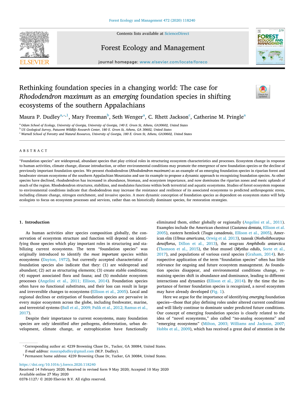 Rethinking Foundation Species in a Changing World the Case For