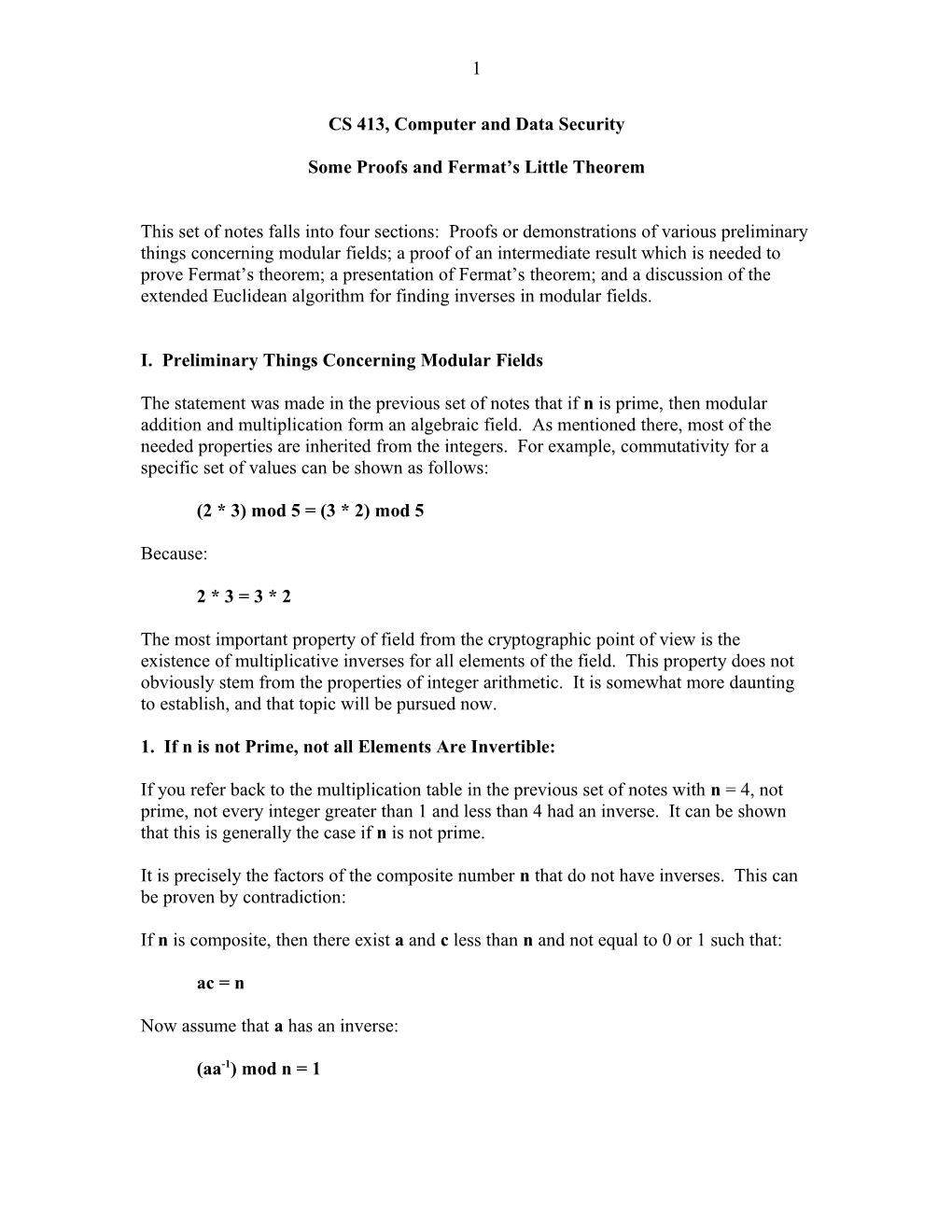 CS 413, Computer and Data Security