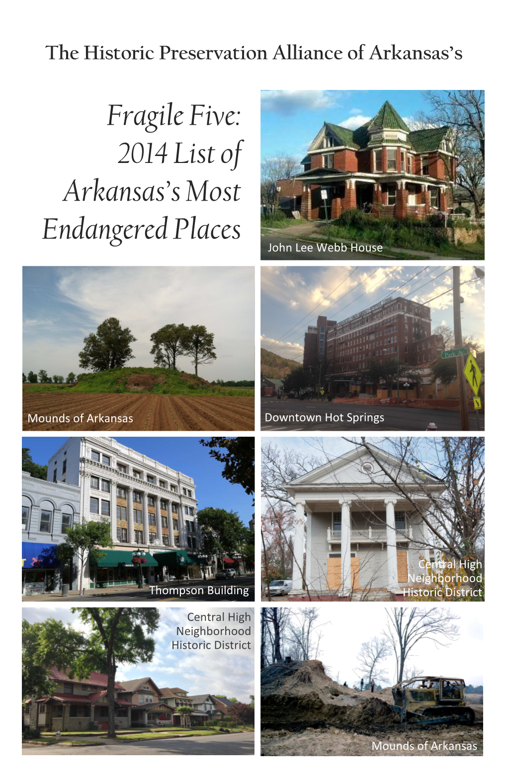 Fragile Five: 2014 List of Arkansas's Most Endangered Places