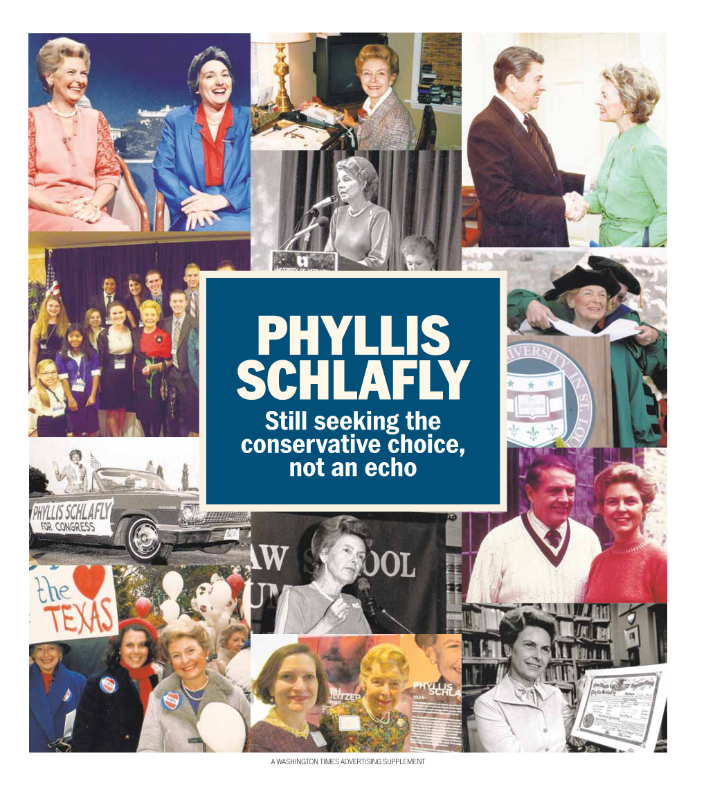 Phyllis Schlafly Still Seeking the Conservative Choice, Not an Echo