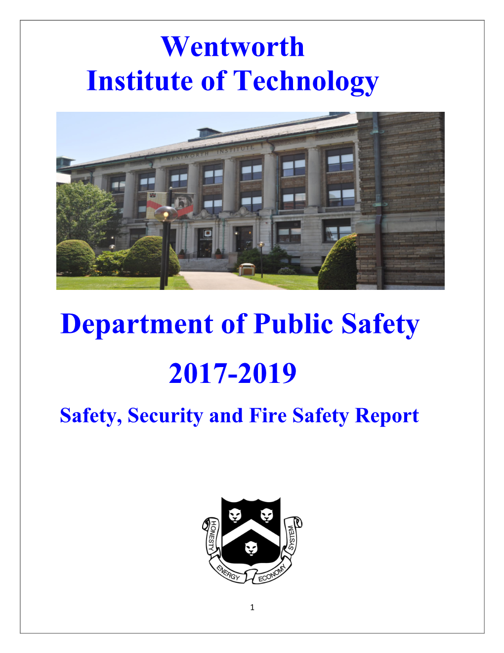Wentworth Institute of Technology Department of Public Safety 2017