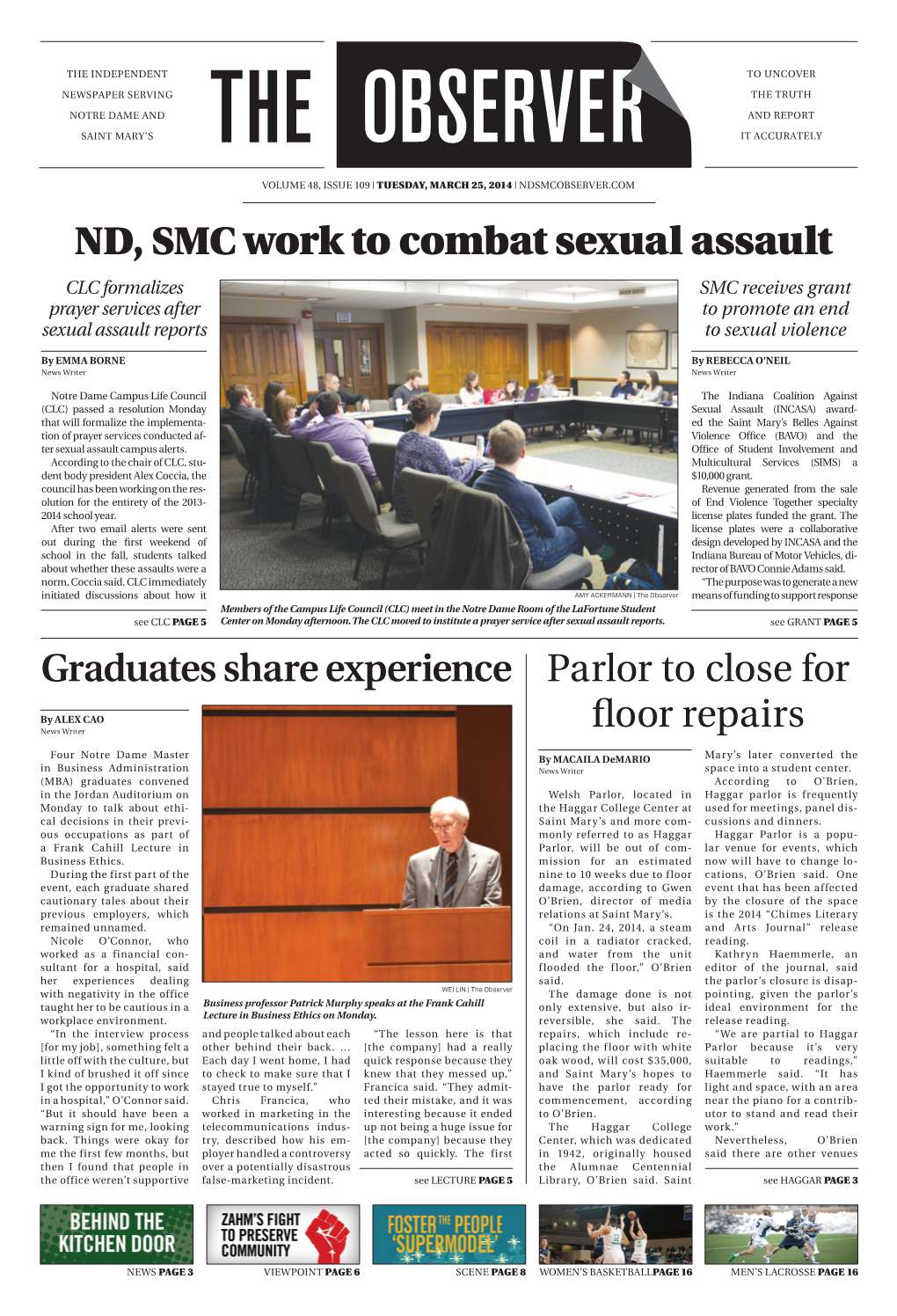 Nd, Smc Work to Combat Sexual Assault Graduates Share