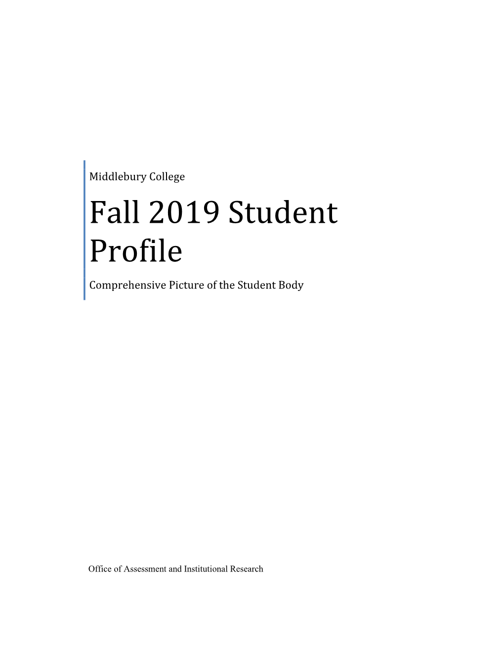 Fall 2019 Student Profile