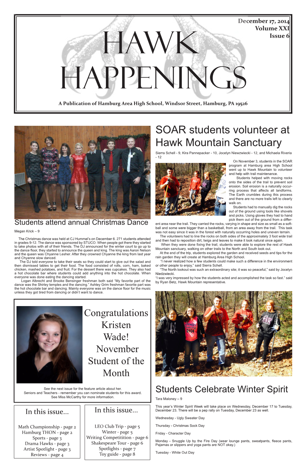 SOAR Students Volunteer at Hawk Mountain Sanctuary