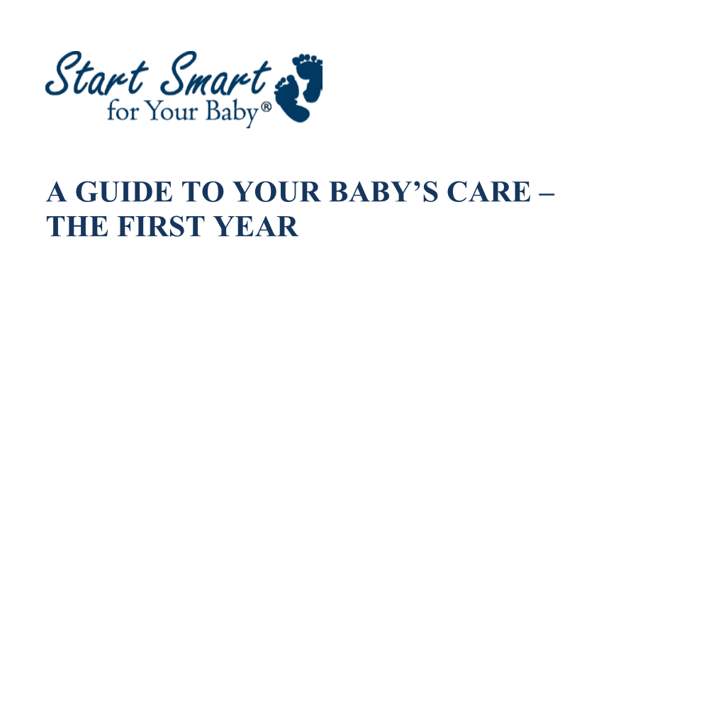 A Guide to Your Baby's Care – the First Year